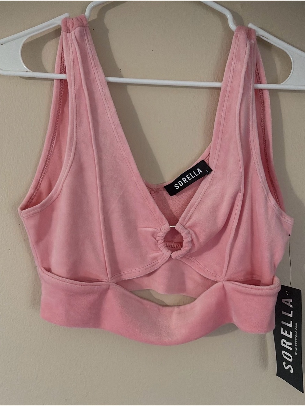 Sorel Pink Ring-Front Crop Bralette